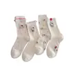 Calcetines de Malla con Dibujos Lindos de Gato Kt de Moda para Mujer, Verano Delgados Calados Transpirables con Lunares y Lazo Calcetines Holgados para Mujer