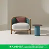 Muebles de Exterior de Teca de Lujo Nórdico para Casa de Huéspedes Hotel Sofá de Mimbre Combinación de Sofás para Terraza Patio de Villa de Ocio