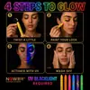 ¡Wow, barra de pintura facial resaltadora que brilla en la oscuridad UV, crayón giratorio y lavable para pintura corporal para maquillaje facial de fiesta de festival