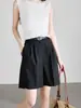 Verano 2025 Nuevos Pantalones Cortos de Traje Rectos Simples de Moda Versátiles para el Trabajo Casual Sueltos Adelgazantes para Mujer