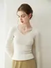 Nuevo Suéter de Punto para Mujer 2026 Otoño/Invierno 100% Cachemir Puro Cuello en V Color Sólido Versátil
