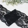 Tang Long Patrón Floral Negro Retro Tejido de Punto con Ribete de Encaje de Nylon para Ropa Vestidos Ropa Interior