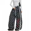 Pantalones casuales de pierna ancha, estilo americano, corte relajado, diseño creativo con bordado de letras, estampado de estrellas, para hombres y mujeres, adecuados para danza jazz
