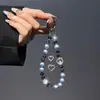 Correa de Teléfono de Cristal de Lujo con Forma de Corazón de Gama Alta, Cordón Corto con Cuentas, Perla para Muñeca, Colgante para Bolso de Mujer, Cadena de Mano de Diamante de Vidrio
