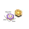 Suministro Exclusivo Transfronterizo de Acero Inoxidable Color Dorado Flor de Cinco Pétalos Colgante de Piedra Preciosa Accesorios para Collares Pulseras Joyería Venta al por Mayor