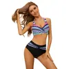 Traje de baño de dos piezas nuevo y fresco de estilo europeo y americano para mujer Bikini Explosiones de Amazon Traje de baño Tankini Sexy Transfronterizo