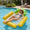 Rede Inflável de Frutas Abacaxi Desenho Animado com Quatro Tubos, Flutuador Aquático para Piscina, Rede de PVC Espessa para Brincadeiras Aquáticas, Novo Produto Transfronteiriço