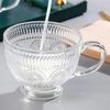 Vidro vintage nórdico ins Dourado com borda girassol conjunto copo de vidro em relevo fabricantes de chá com leite