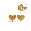Pendientes Europeos y Americanos de Lujo Ligero de Gama Alta en Forma de Corazón para Mujer Acero Inoxidable Chapado en Oro de 18K Pendientes de Amor Venta al por Mayor Transfronteriza