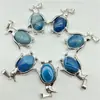 Venta Caliente Transfronteriza Joyería Europea y Americana Accesorios para Collares Cristal Natural Ágata Piedra Preciosa Colgante de Pingüino Aleación Accesorios Ecológicos