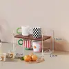 Prateleira de Armazenamento para Mesa Acrílico Porta-Copos Mesa de Jantar Bancada Prateleira de Armazenamento de Copos Sala de Estar Casa Prateleira para Lanches Suporte para Copo de Água