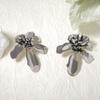 Pendientes de flores con diseño de metal, estilo frío y exagerado, con microincrustaciones de circonitas, combinables con todo, para mujer.