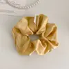 Estilo Relaxado Floral Elástico de Cabelo Intestino Grosso Amarelo Creme Elástico de Cabelo de Alta Qualidade Elástico de Cabelo Grande Camada Dupla