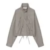 Comercio Electrónico Transfronterizo Ropa de Mujer Otoño Nuevo Estilo Europeo y Americano Moda Diseño Moderno Chaqueta Abrigo de Nylon a Cuadros 4749751