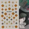 Adesivos de Unha com Estampa Boêmia 5D Em relevo Tridimensional Retro Étnico DIY Adesivos de Unha Modelo HG