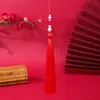 BoTing Nudo Chino Colgante de Perla con Borla Adorno para Coche DIY Colgante para Bolso Broche Decoración Estilo Antiguo Hanfu