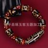 Pulseira de Ágata Natural do Tibete com Contas Dzi Três Olhos Nove Olhos Estilo Tibetano Joia Unissex Venda por Atacado para Transmissão ao Vivo