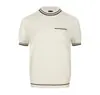 Yidao Vintage 2026 Verão Novo Estilo Old Money Bloco de Cores Tricô Gola Redonda Manga Curta Masculino Retrô Versátil Top para o Dia a Dia