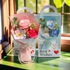 Ramo de Jabón para el Día de San Valentín Regalo del Día de San Valentín Chino para Niñas y Amigas Caja de PVC Flor de Rosa Simulada Despertar Recuerdo