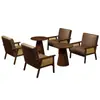 Conjunto de Mesa e Cadeiras para Café Loja de Chá de Leite Sofá Individual de Rattan Cadeira de Lazer Hotel Pousada Catering Cabine Comercial