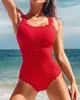Traje de baño de una pieza de nuevo estilo para mujer, sexy, ajustado, color liso, simple, exportación europea y americana, sin espalda, traje de baño casual para aguas termales