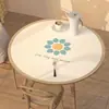Tamanho Personalizado Mesa Redonda Pequena Impermeável, À Prova de Óleo, Anti-Escaldante, Toalha de Mesa Sem Lavagem, Mesa de Centro, Tapete Antiderrapante, Mesa de Jantar Redonda Tapete de Mesa de Couro