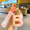 Chaveiro de Letra Criativo Preenchido com Óleo Moda Feminina Colorido Pingente de Bola Flutuante Anel de Chaveiro para Bolsa de Casal