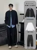 Conjunto de Moletom Cardigan Estilo Americano Cleanfit para Homens, Estiloso e Descolado para Primavera e Outono
