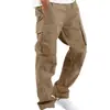 Suministro Especial Transfronterizo Moda Primavera y Otoño Versátil Deportivo Cordón Múltiples Bolsillos Holgado Pierna Recta Pantalones Cargo para Hombre Monopieza Dropshipping