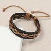 Pulseira de couro bovino tecida à mão com design simples de nicho estilo coreano Pulseira de celebridade da internet Joias personalizadas para amigas estudantes joias