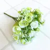 Flor Artificial Brote de Rosa Pequeña Rosa Coreana Decoración de Boda Flor Falsa 21 Rosas Flor de Seda Accesorios para Fotografía Ramo