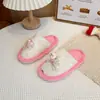 Pantuflas de algodón para niños, pantuflas antideslizantes de otoño e invierno para interiores para niñas, pantuflas cerradas simples de felpa para niños para uso en casa, pantuflas para padres e hijos