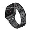 Correa compatible con Apple Watch 1-8.ª generación/Ultra, cadena de tres diamantes S, correa de acero inoxidable y metal.