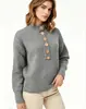 Suéter de Punto Abierto a la Mitad Estilo Europeo y Americano para Mujer, Nuevo Suéter Casual Holgado de Otoño e Invierno, Camisa Base de Manga Larga, Al por Mayor en Stock