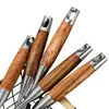 Cabo de Jacarandá Aço Inoxidável 304 Colher Grande para Sopa Cabo Longo Colher Anti-Escaldante para Cozinha Doméstica Servir Sopa Mingau Arroz Ensopado Colher de Cozinha