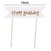 Banner de Arco de Feliz Cumpleaños Plug-in Tarjeta Plug-in para Pastel Vestir Bronceado Horneado Bandera de Feliz Cumpleaños