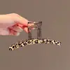 Pinza Elegante Retro con Estampado de Leopardo Marrón Estilo Hong Kong Pinza de Tiburón Pinza para el Cabello de Alto Nivel Estilo Occidental Pasador Accesorios para el Cabello para Mujeres