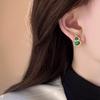 Aretes de Calabaza con Diamantes y Esmeraldas Bañados en Oro Real, Pequeños, Sencillos, Exquisitos y Versátiles, Lujo Accesible y Aretes de Alta Gama