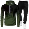 Conjunto Deportivo Casual con Capucha para Hombre Crazy Muscle con Estampado de Graffiti Corte Ajustado Moda Simple Transfronterizo Conjunto para Hombre