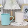 Caneca de Cintura Bege Estilo Nórdico Logotipo Personalizado Pequeno Homem Cintura Cerâmica Café Caneca Retro Bege Esmalte Copo