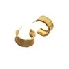 Accesorios Minimalistas, Chapados en Cobre con Oro Real de 18 Quilates, Pendientes Semicirculares de Estilo Vintage de Alta Gama, Pendientes de Moda