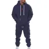 Moda Casual Deportiva para Hombre Otoño e Invierno 2025 Transfronteriza Europea y Americana Traje de Sudadera Sudadera con Media Cremallera y Múltiples Bolsillos y Pantalones Deportivos