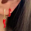 Joias para Orelha Moda Personalidade Transfronteiriça Europeia e Americana Brincos Criativos para Orelha Brincos Pendentes Femininos Cola Vermelha e Amarela Pingente de Pimenta Brincos Elegantes Ins