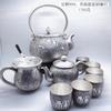 Juego de té de plata de ley 999 plata de pie ceremonia de té kung fu taza justa colador de té tetera olla de plata taza de té venta al por mayor