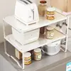 Estante de almacenamiento para encimera de cocina, soporte para ollas extensible, estante de almacenamiento multifuncional para microondas y olla arrocera para el hogar