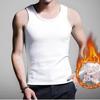 Chaleco para hombre de color sólido deportivo talla grande ropa interior elástico casual invierno con forro polar engrosado para fondo fitness ajustado sin mangas