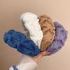 Azul Klein Tejido de Lana Aro para el Cabello para Mujer Otoño e Invierno Parte Superior Craneal Alta Diadema Plisada de Ala Ancha Lavado de Cara Cabello Presentando Pinzas para el Cabello Sombrerería