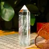 Venta al por mayor del fabricante Cristal Blanco Natural Prisma Hexagonal de Punta Única Columna de Cristal Blanco Piedra Bruta de Cristal Blanco Adornos de Columna de Cristal Pulido