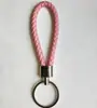 Llavero de cuerda de cuero accesorios de llave tejidos llavero metálico llavero colgante para llave de coche accesorios para bolso