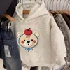Moletom com capuz de outono e inverno para meninas, blusa casual de fleece estampada com desenho animado para bebês, agasalho fino de fleece, roupas fofas para crianças de tamanhos pequenos e médios